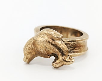 Bronze Ring With Dolphin.