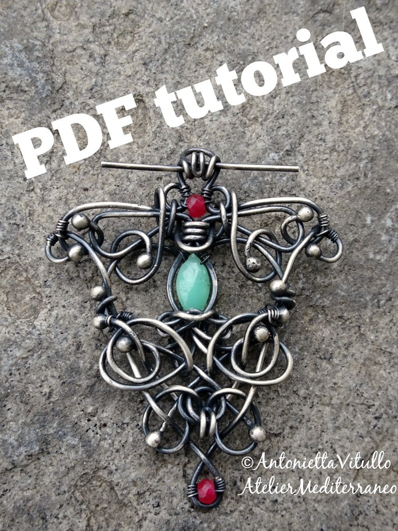 PDF Tutorial Wire Wrapped Necklace Pendant vine Etsy