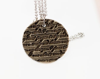 Handcrafted Medallion Necklace With Phrases.