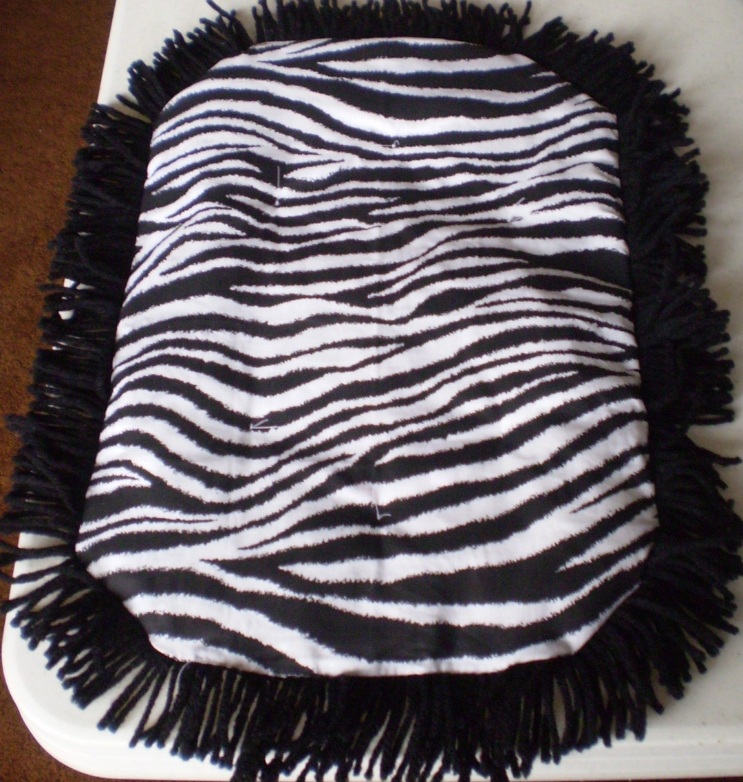 Catnip Cat Crinkle Exercise Mat Play Toy Recycled Zebra Striped Print