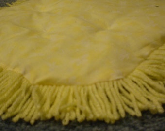 Catnip Crinkle Mat Toy Bed Butterfly Print with  Fringe        for cats and ferrets Recycled