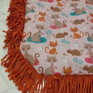 Catnip Crinkle Mat kitty cat Exercise Play Toy Bed Festive Cats with flowers, playing and stalking bugs! For Cats and Ferrets too!