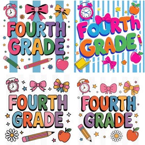Preppy Back to School Bundle PNG, Kokette Lehrer Erster Schultag Shirt Design, Girly karierte Sublimation, Pre-k 1st / 2nd / 3rd Grade