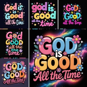 God is Good PNG: Christian Quote, Floral Bible Verse (Digital Download)