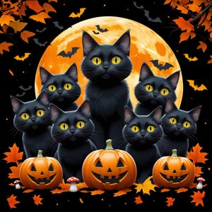 Black Cat Pumpkin Png, Ghots Cat Png, Retro halloween Png, Gothic Png, Black Cat Png, Fall Png, Halloween Cat Mama Shirt, Autumn Png