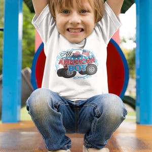 All American Boy Monster Truck PNG: 4th of July Kids Design (Digital Download