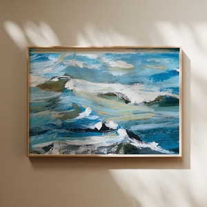Baltic Sea Waves Original Painting Print | Ocean Art Print | Coastal Seascape Digital Download | Printable Ocean Wave Art | Waves Painting