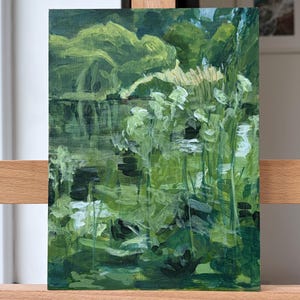 Original Acrylic Painting: Duck Island Study I, St. James’s Park Landscape, Wall Art