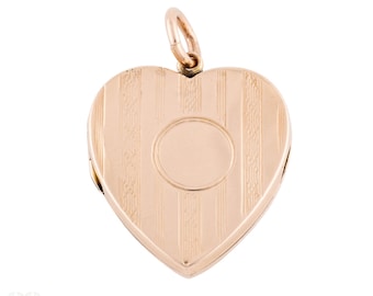 Vintage Heart Shape Locket, 9ct Gold Back & Front.