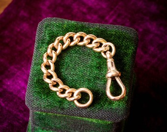Antique 9ct Gold Chain Extender, Swivel Dog Clip Clasp, 76 mm / 3 inches (5.8g)