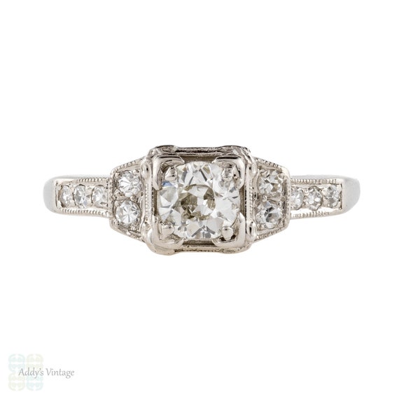 Old European Cut Diamond Engagement Ring, Orange B