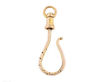 Antique 9ct Gold Swivel Victorian Charm Hook Pendant.