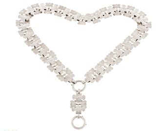 Antique Victorian Aesthetic Movement Sterling Silver Book Chain, 52 cm / 20 inches.