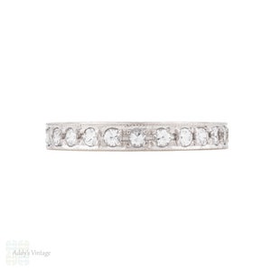 Vintage 18kt gouden en witte Spinel Eternity-ring, maat N / 6,75.