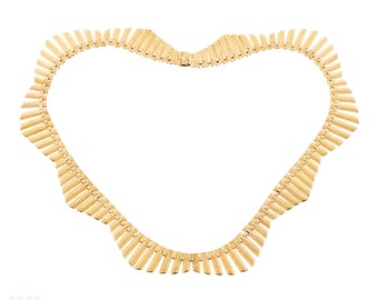 Vintage 9ct Gold Cleopatra Style Fringe Necklace, 42 cm / 16.5 inches, 33.5g
