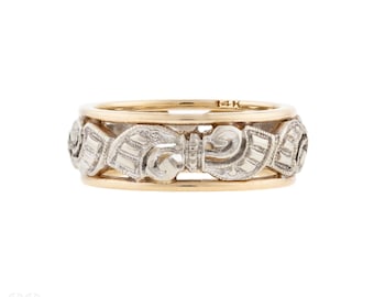 Vintage 14k Gold Bow Design Wedding Ring by Lohengrin, Size K.5 / 5.5.
