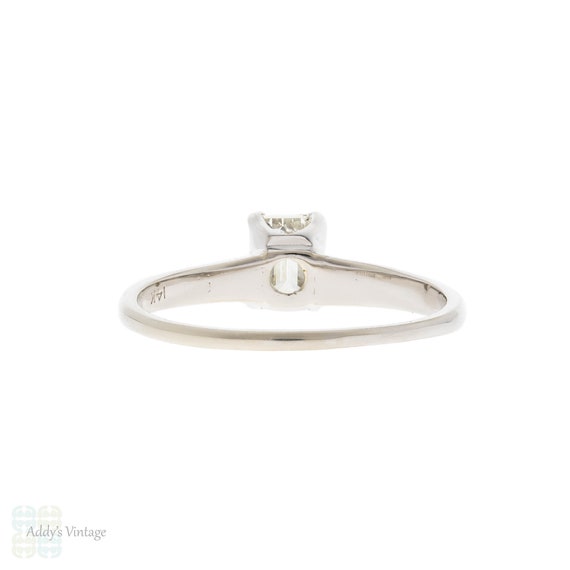 Vintage Emerald Cut Diamond Engagement Ring, Flut… - image 5