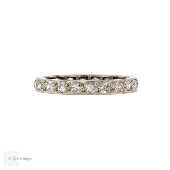 Vintage White Gold Diamond Eternity Ring, Size N.75 / 7