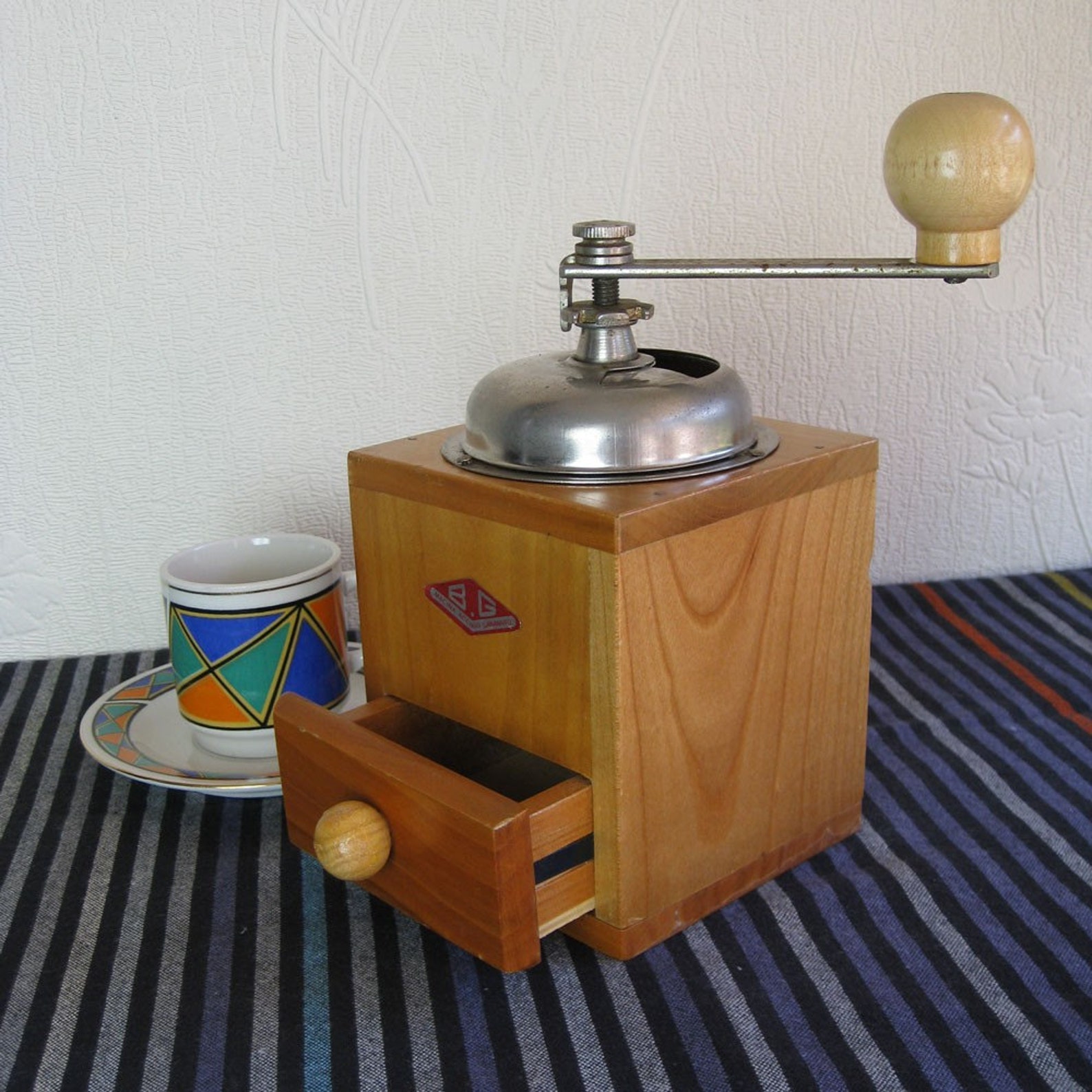 Vintage Wooden Italian Coffee Grinder. Etsy