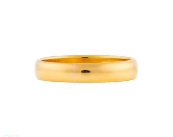 Vintage 22ct Gold Wedding Band, Ladies 1950s Ring Size M.5 / 6.5 (3.7g).