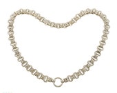 Antique Victorian Pierced Star Design Sterling Silver Book Chain, 48 cm 19 inches.