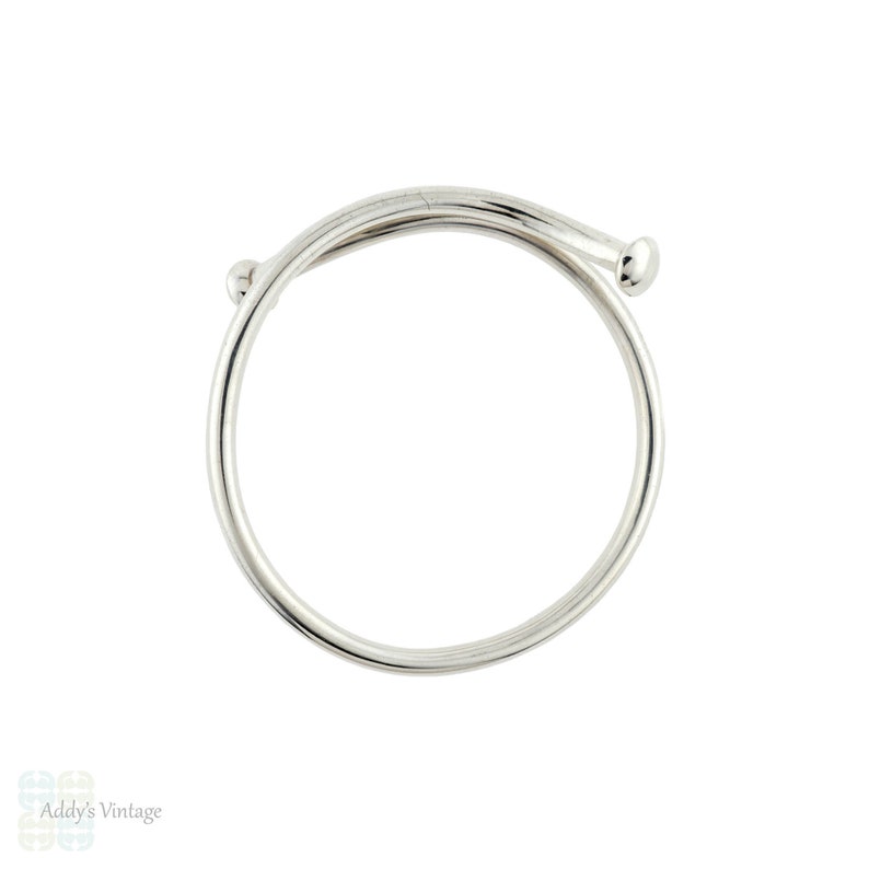 Vintage Mid Century Large or Upper Arm Bracelet. Nail Design Sterling Silver Bangle