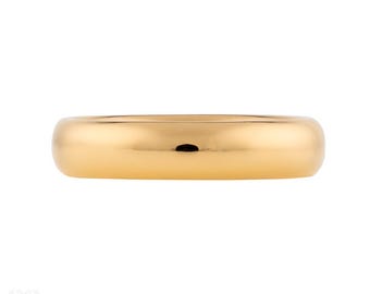 Art Deco Heavy 22ct Gold Wedding Ring, 1920s Band Size L / 5.75 (7.2g).