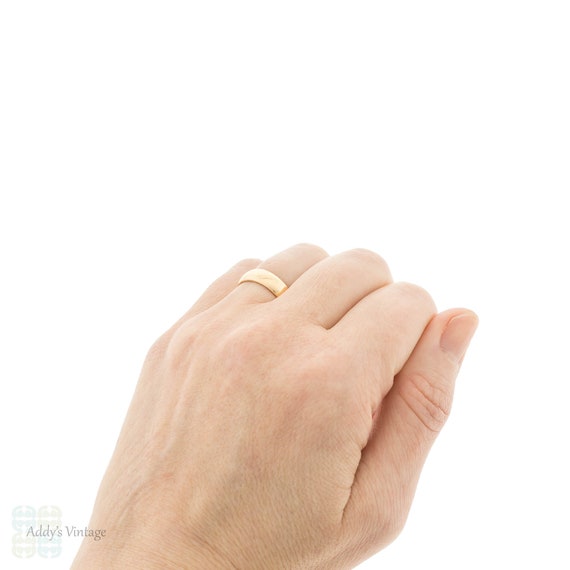 Antique 22ct Gold Ladies Wedding Ring, 1920s Wide… - image 6
