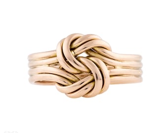 Antique Victorian 9ct Gold Wide Knot Ring, Circa 1890s, Size M / 6.25.