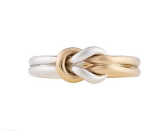 Vintage James Avery Sterling Silver & 14k Gold Love Knot Ring.
