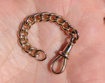Antique 9ct Gold Chain Extender with Dog Clip Clasp, 77 mm / 3 inches (6.35g)