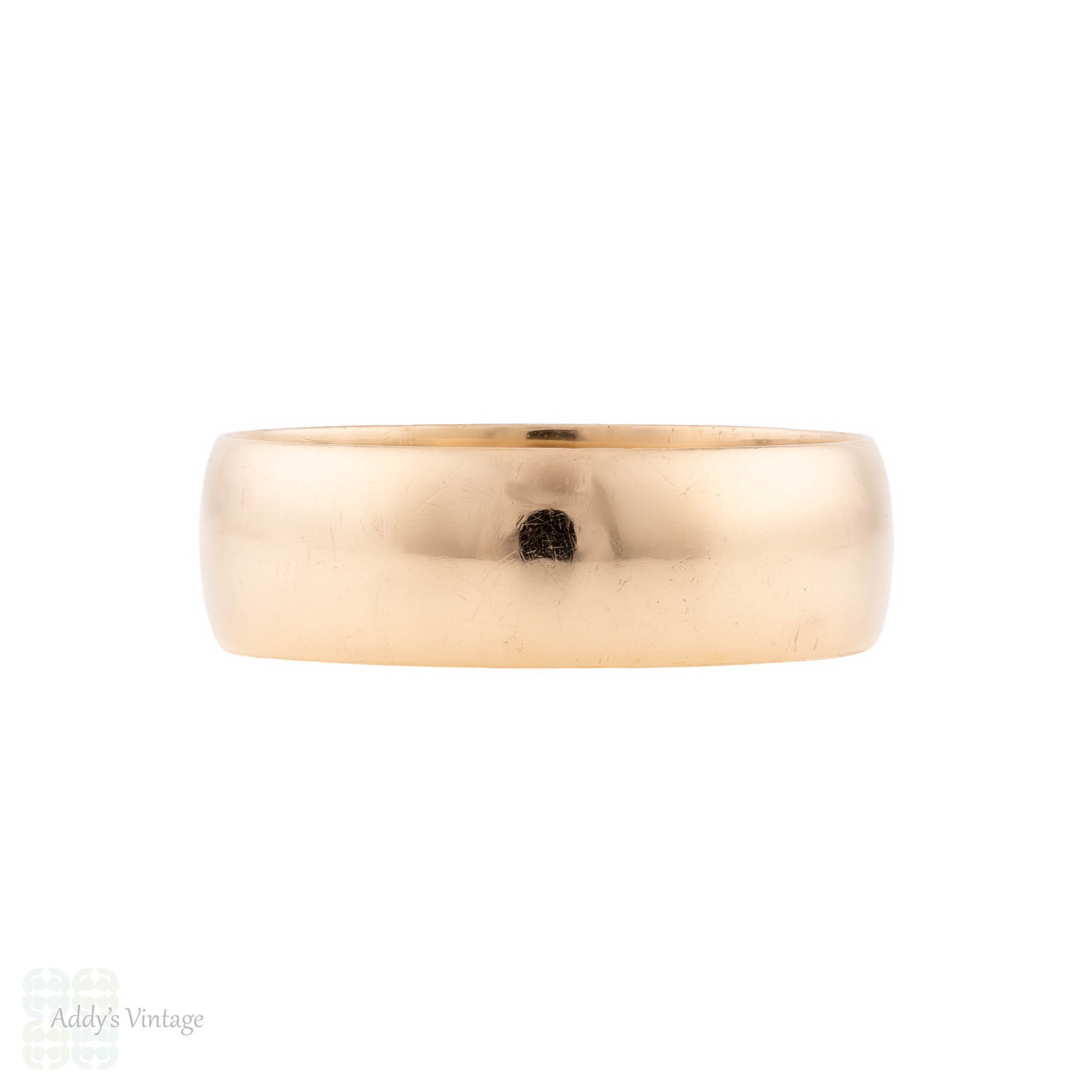 German Antique Wide 8ct Gold Men's Wedding Ring Size U / 10.25.