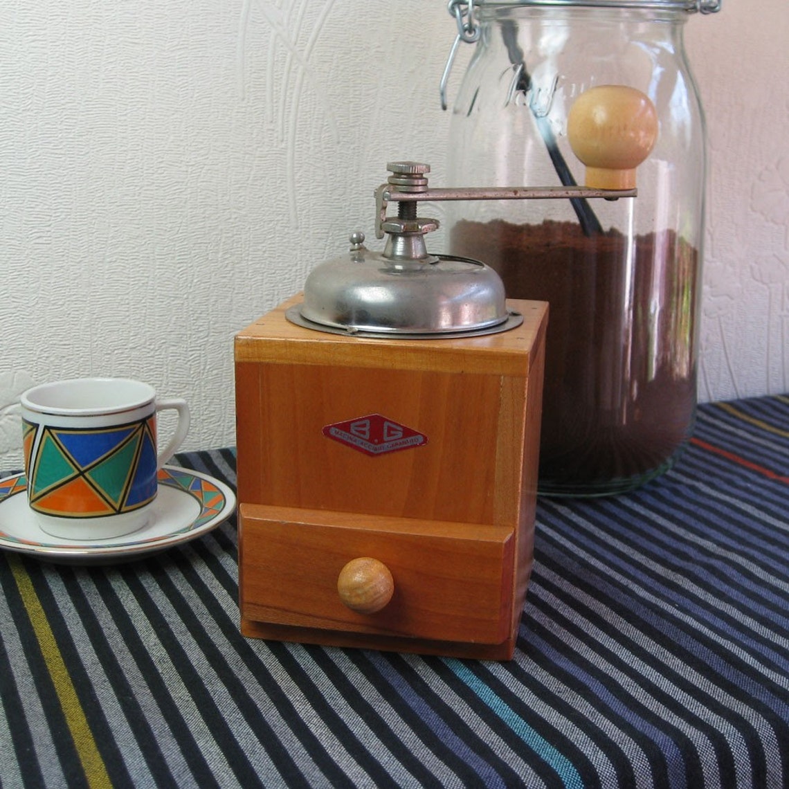 Vintage Wooden Italian Coffee Grinder. Etsy