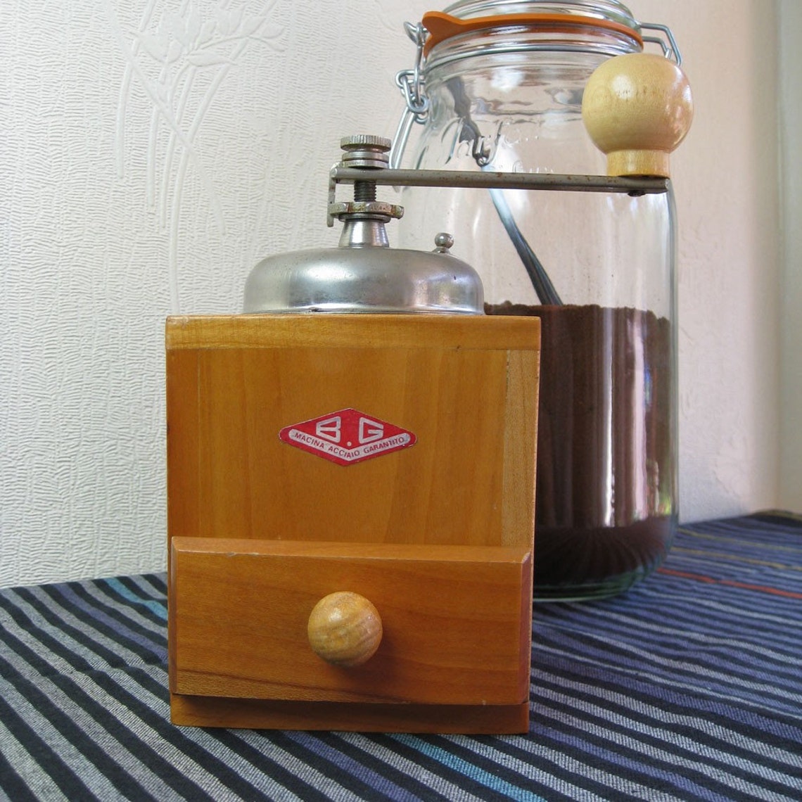 Vintage Wooden Italian Coffee Grinder. Etsy