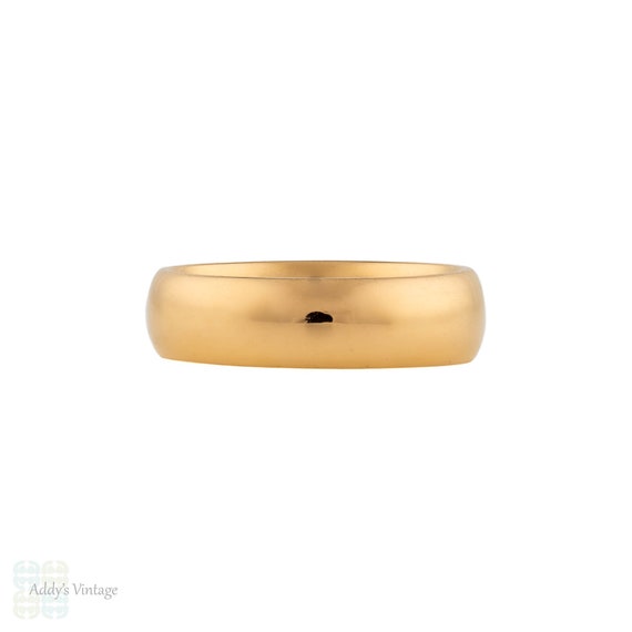 Antique 22ct Gold Ladies Wedding Ring, 1920s Wide… - image 2