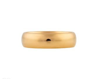 Antique 22ct Gold Ladies Wedding Ring, 1920s Wide Band Size K.5 / 5.5 (6.5g).