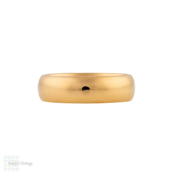 Antique 22ct Gold Ladies Wedding Ring, 1920s Wide… - image 1