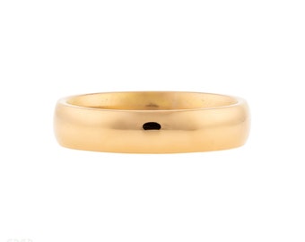 1920s Heavy Vintage Art Deco 22ct Gold Wedding Band, Size P / 7.75 (7.5g).