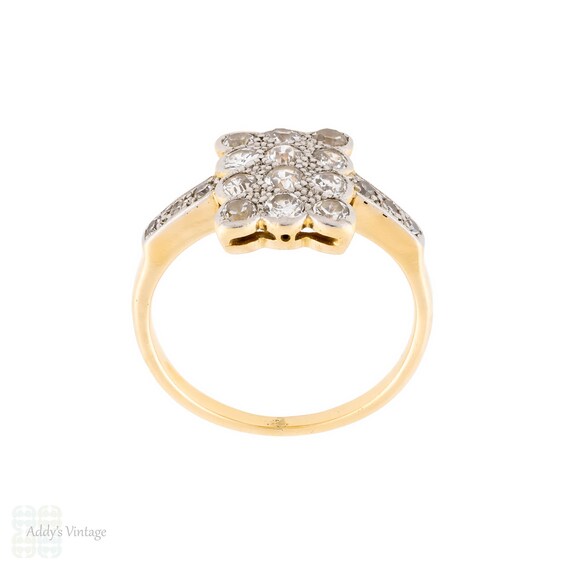 Antique Diamond Rectangular Panel Ring, Large 0.6… - image 7
