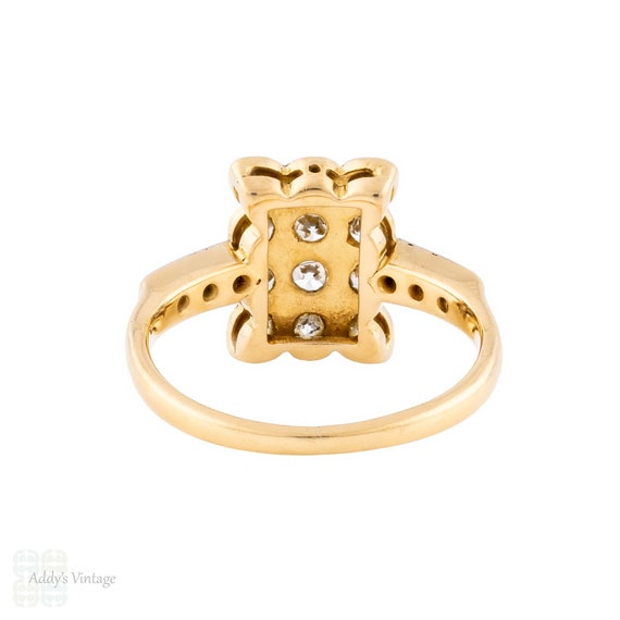 Antique Diamond Rectangular Panel Ring, Large 0.6… - image 6