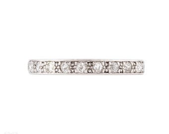 Diamond Eternity Wedding Ring, Slender Vintage 18ct Band Size K.5 / 5.5.