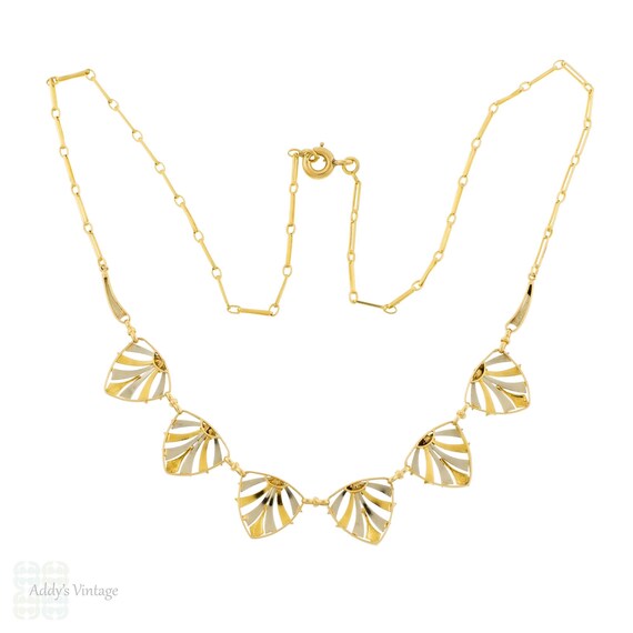 French Vintage Art Deco 18ct Gold Fringe Necklace. - image 3