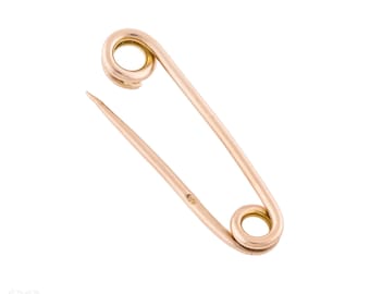 Small Antique 9ct Gold Safety Pin Brooch.