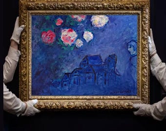 マルク・シャガール「7本の指を持つ自画像」1913年、高品質の手描き