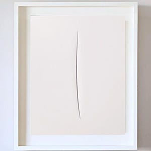 LUCIO FONTANA - Lienzo - concetto spaziale - ATTESE