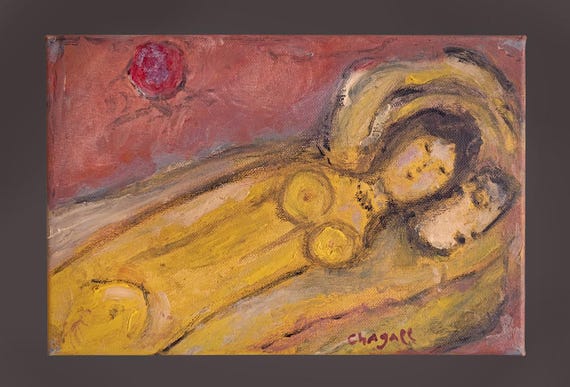 MARC CHAGALL - rare oil painting on canvas