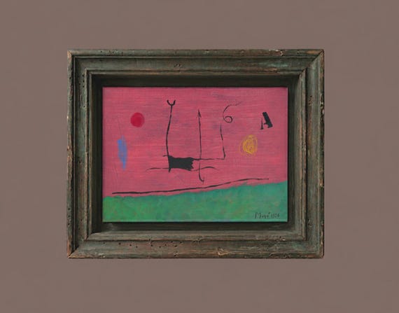 JOAN MIRO - oil painting on canvas - signed and dated