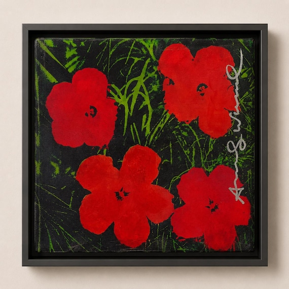 ANDY WARHOL - Canvas silkscreen signed - flowers