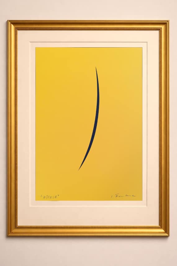 LUCIO FONTANA - Edition Collage cardboard signed unique art piece