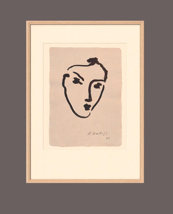 Rare wonderfull Matisse drawing on rag paper signed and dated – French Drawing, Modernist Fine Art Collectible - museum quality